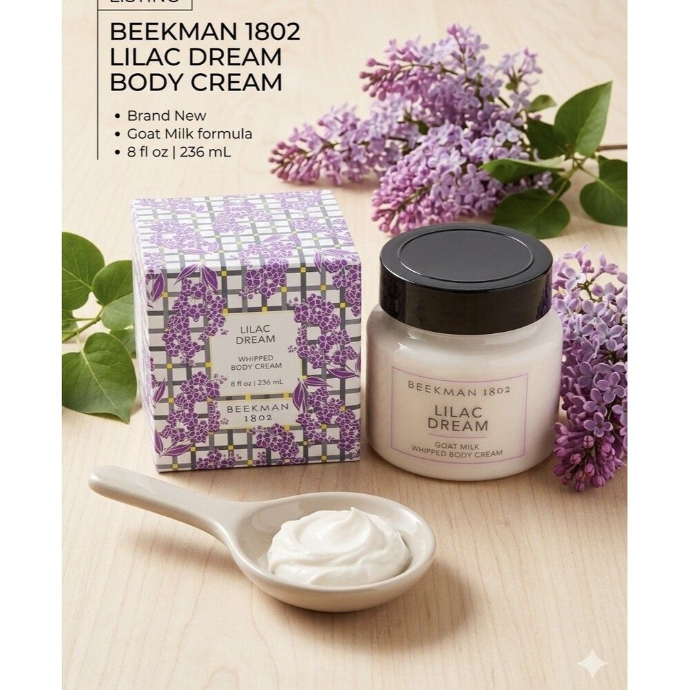 BEEKMAN 1802 ~ LILAC DREAM GOAT MILK WHIPPED BODY CREAM ~ 8 OZ